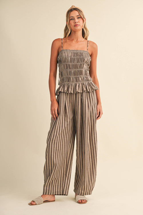 Addie Smocked Peplum Jumpsuit