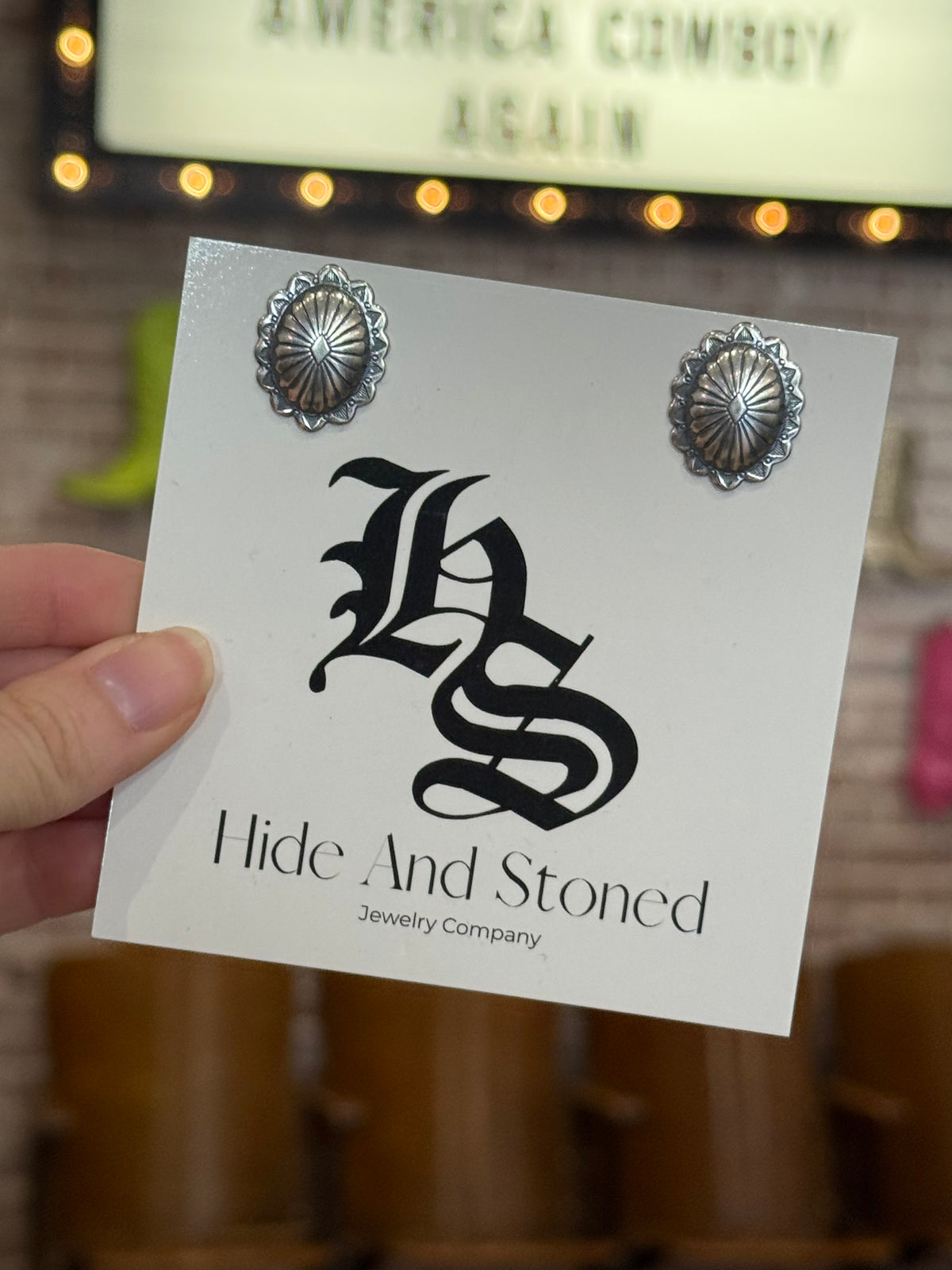 SS Concho Oval Earrings