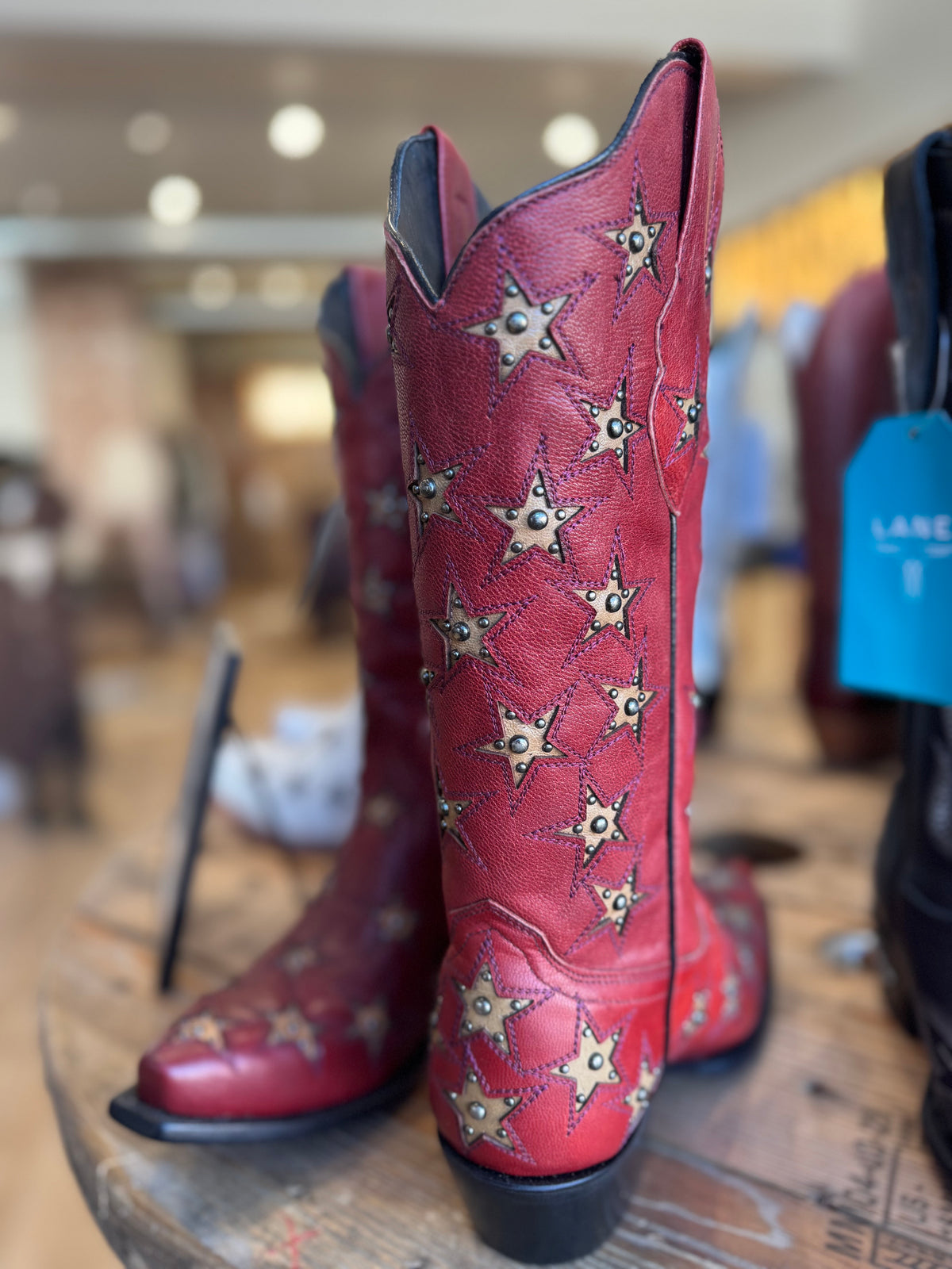 Black Star Marfa Red Star Inlay Studded Boots