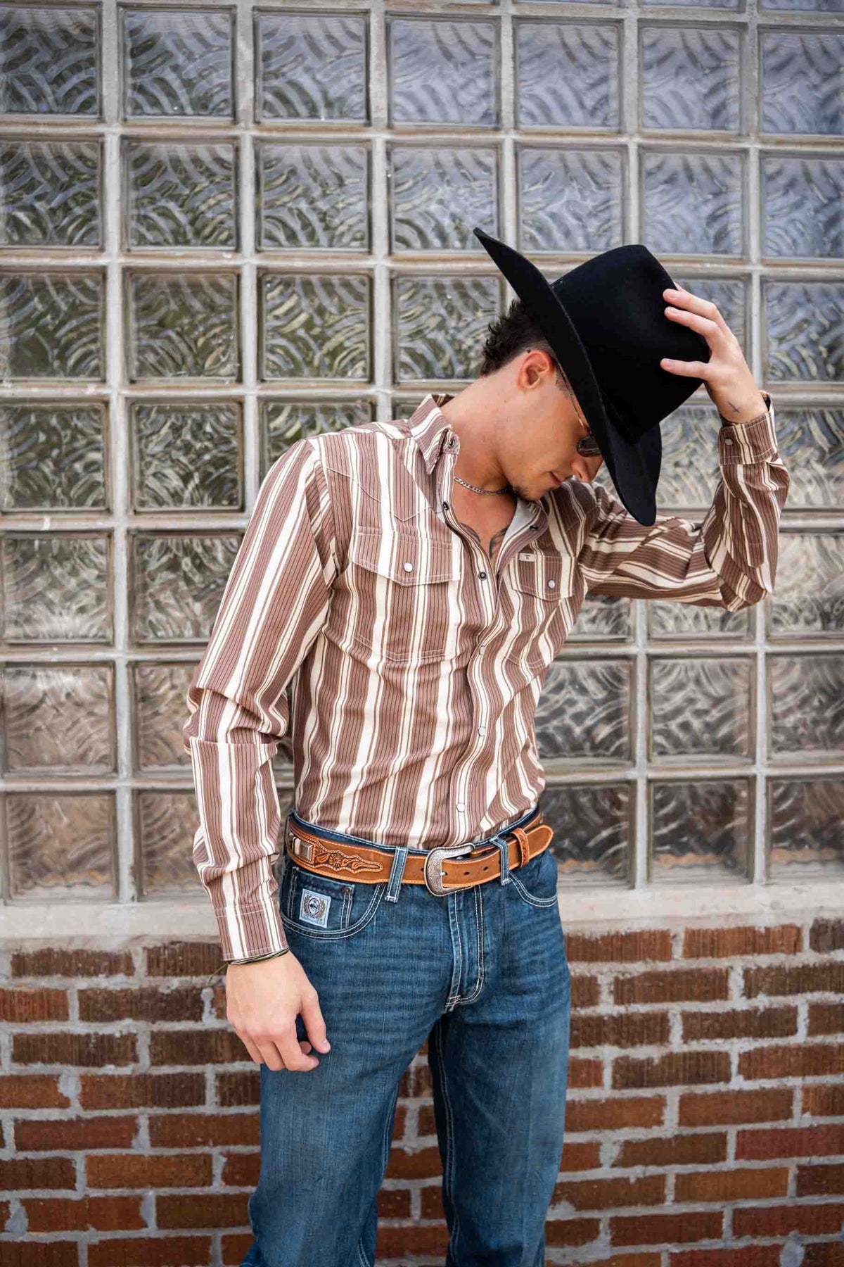The Atlas In Brown - Long Sleeve Snap Shirt