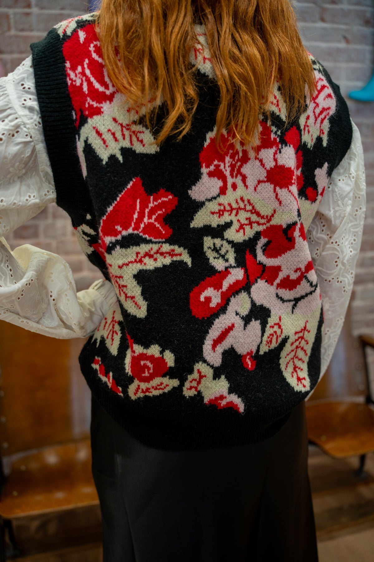 Midnight Bloom Sweater Vest