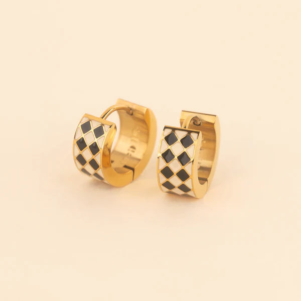 Argyle Super Chunky Huggie Hoop Earrings