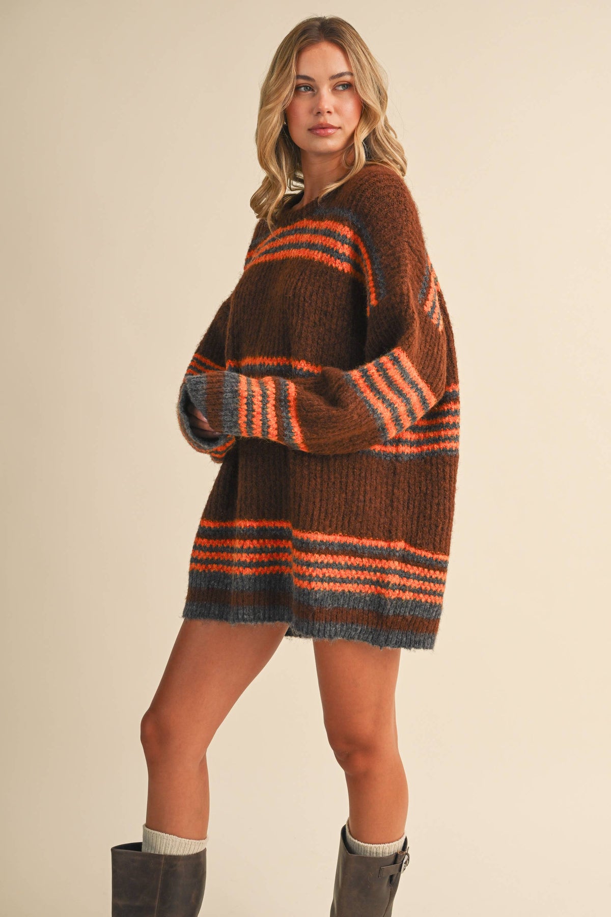 Sundown Stripe Sweater Dress